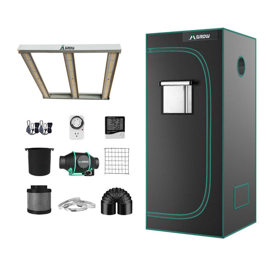 SPECIAL OFFER: AI Grow 2024 150W ACE-150 LED GROW LIGHT + 2.3'X2.3'(70X70CM) INDOOR COMPLETE GROW TENT KITS