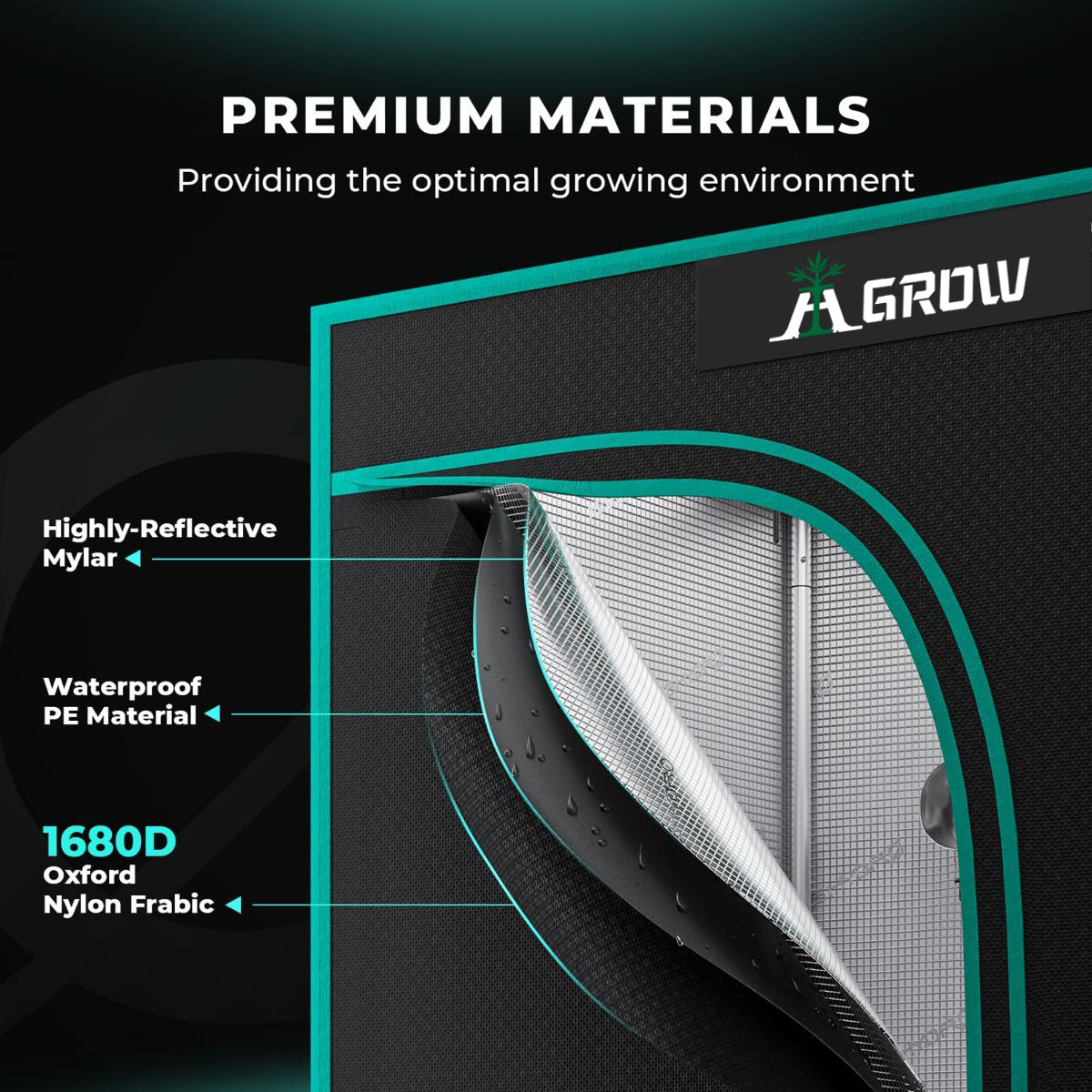 AI Grow 2024 480W ASP480 SAMSUNG LED GROW LIGHT + 4'X4' GROW TENT KITS + 6” IFRESH FULL FAN KITS